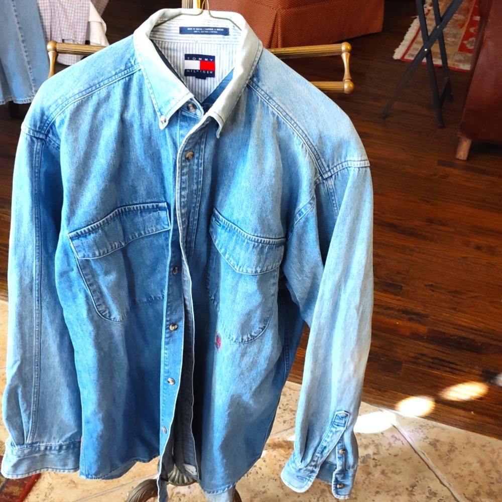 Tommy Hilfiger blue jean shirt